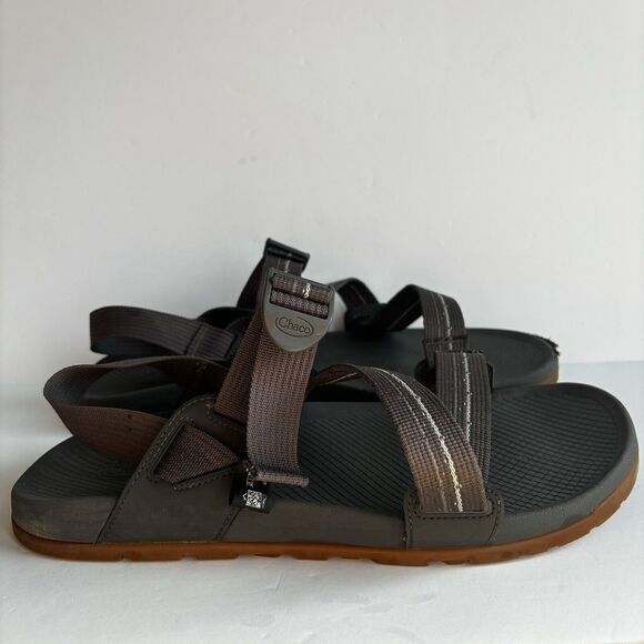 Chaco Men's Gray Lowdown Slip On Sandals Size 13 US, 45 EU Adjustable Straps - Picture 3 of 8